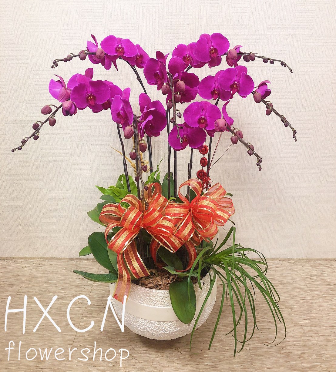 PF003HXCN◆優雅蘭花-桌上型7株